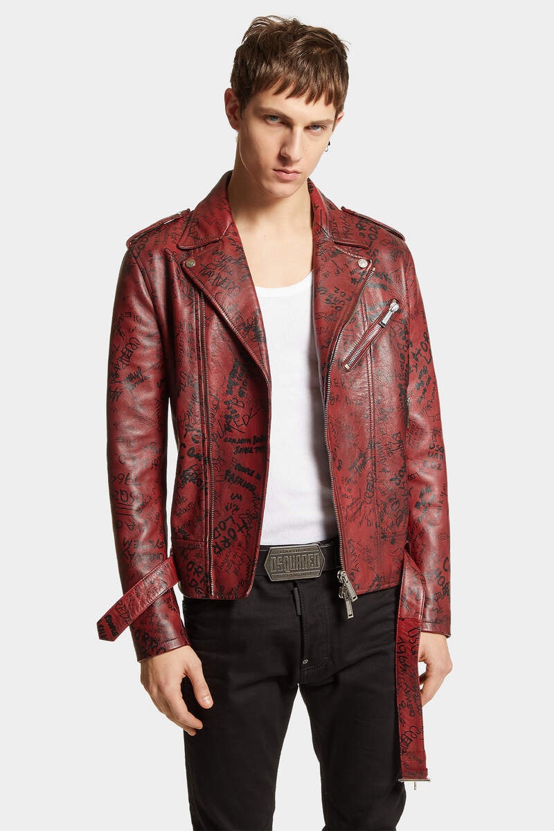 GRAFFITI LEATHER JACKET - 3