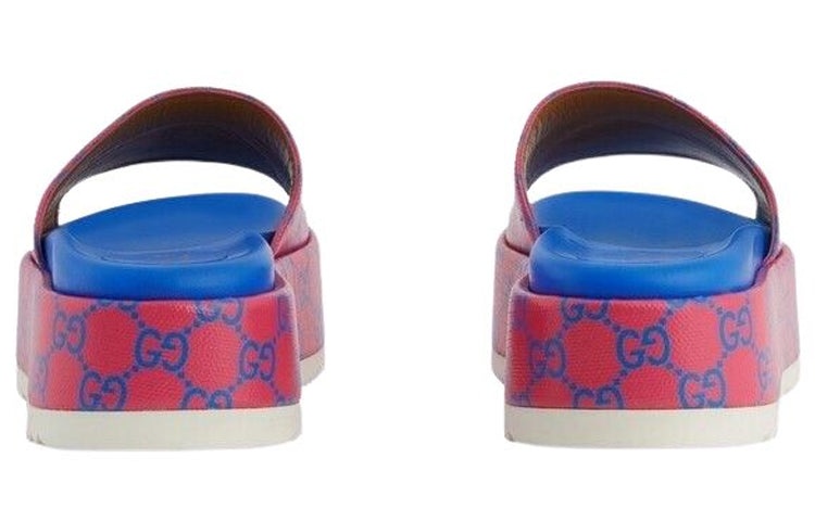(WMNS) Gucci Platform Slide Sandal 'Jumbo GG -Fuchsia Blue' 734913-FABJF-5614 - 4