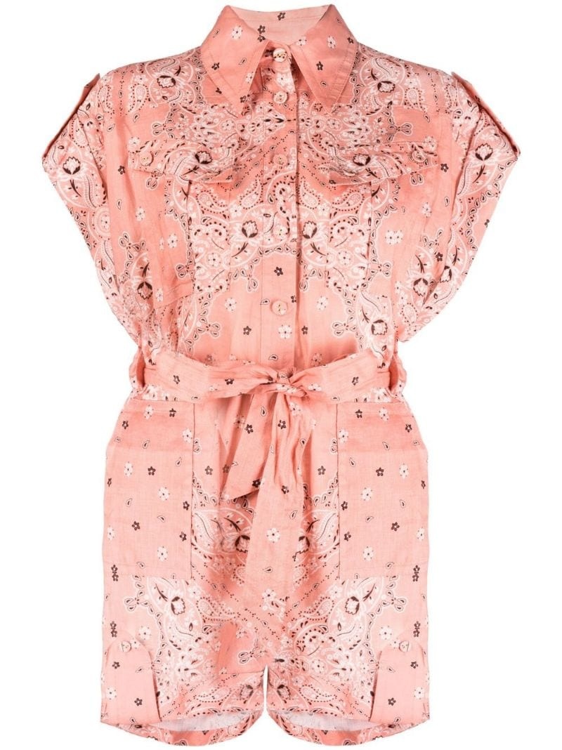 graphic-print playsuit - 1