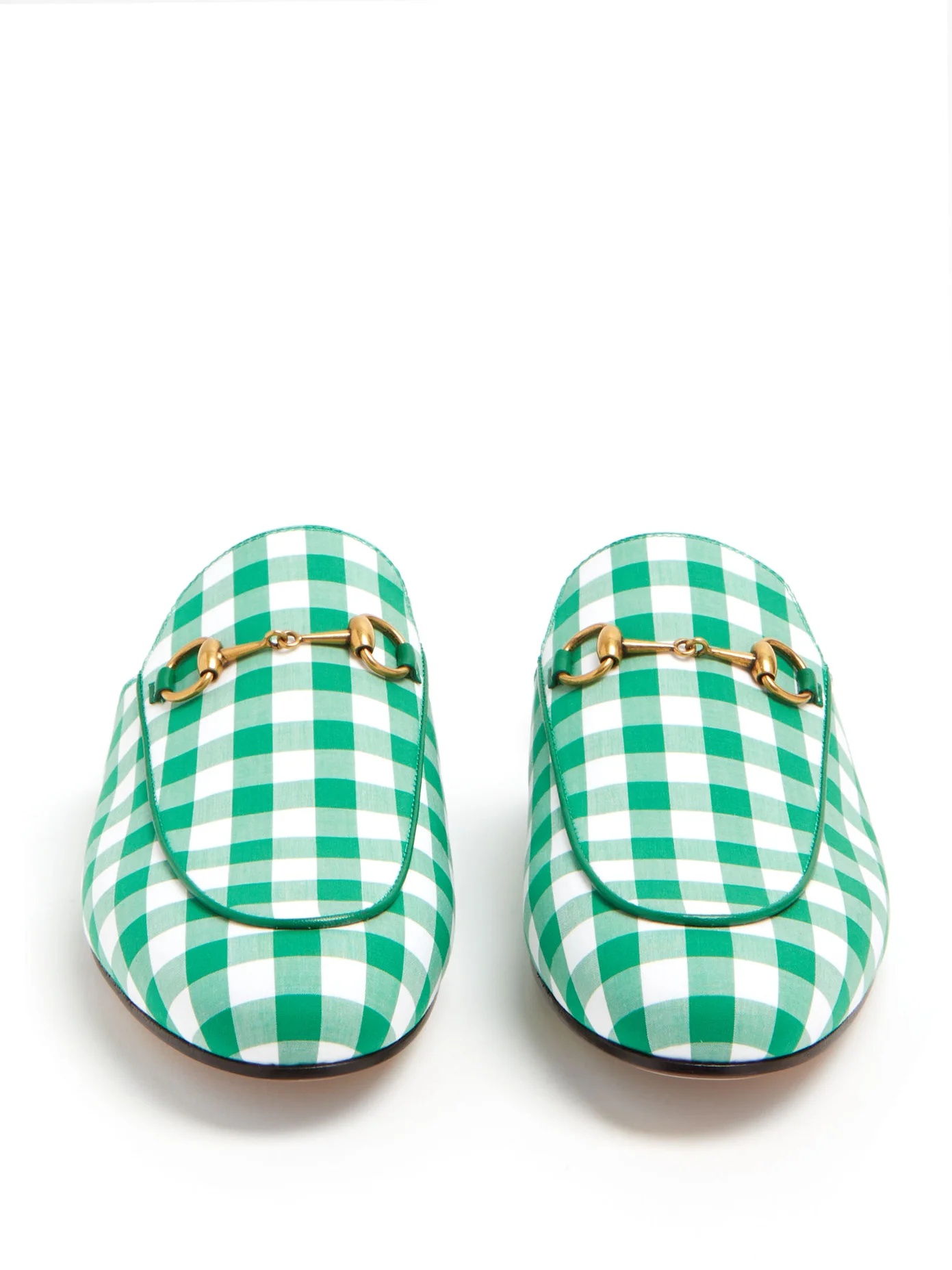 Princetown gingham backless loafers - 5