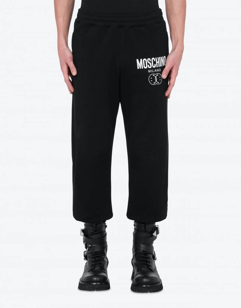 Moschino DOUBLE SMILEY® LOGO ORGANIC FLEECE JOGGERS outlook