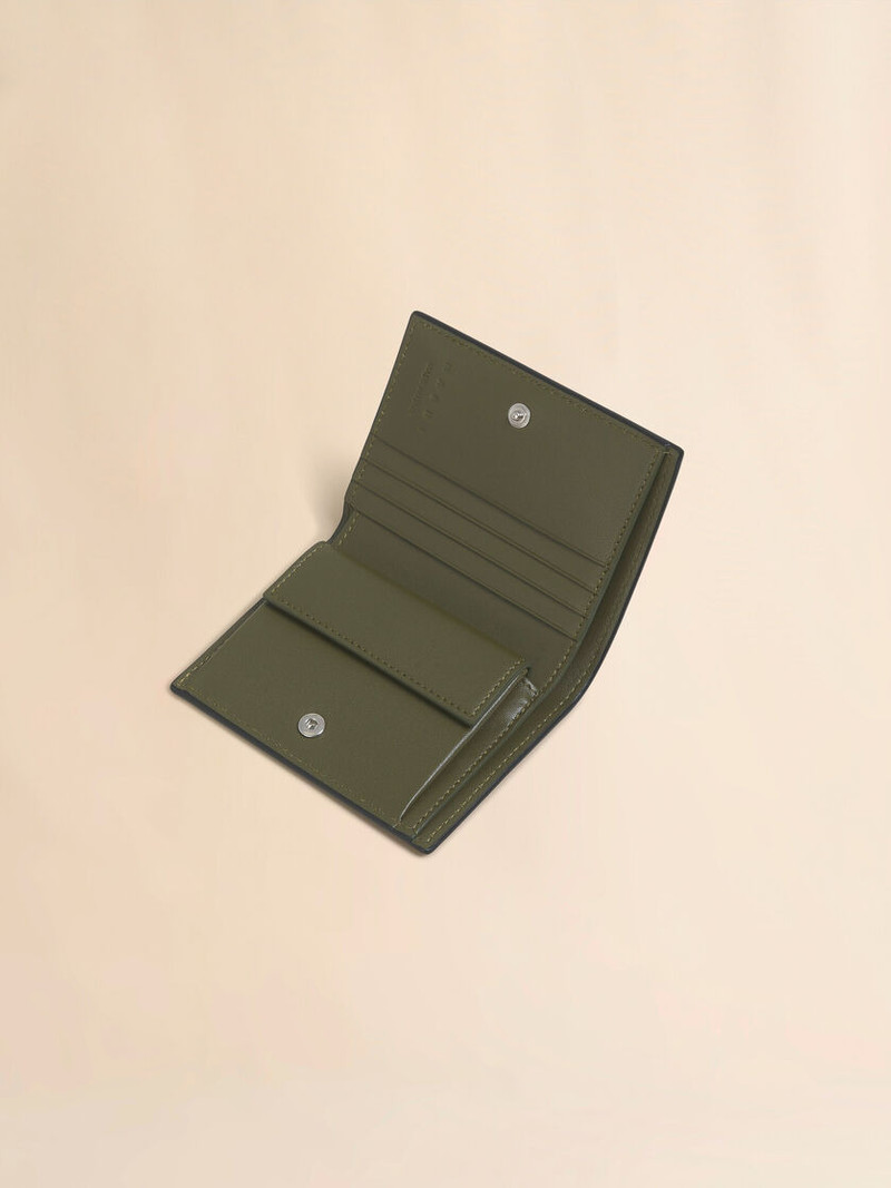 Marni MUSTARD LEATHER BIFOLD WALLET WITH MARNI MENDING EMBROIDERY outlook