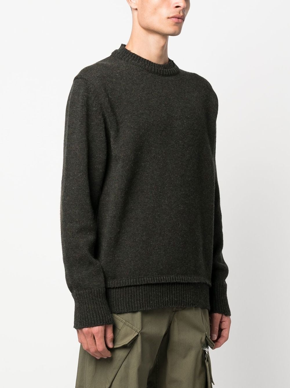 elbow-patch crew neck jumper - 3