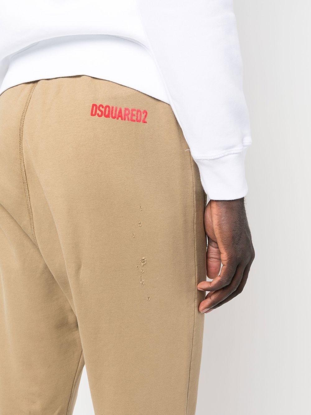 tapered cotton track pants - 5