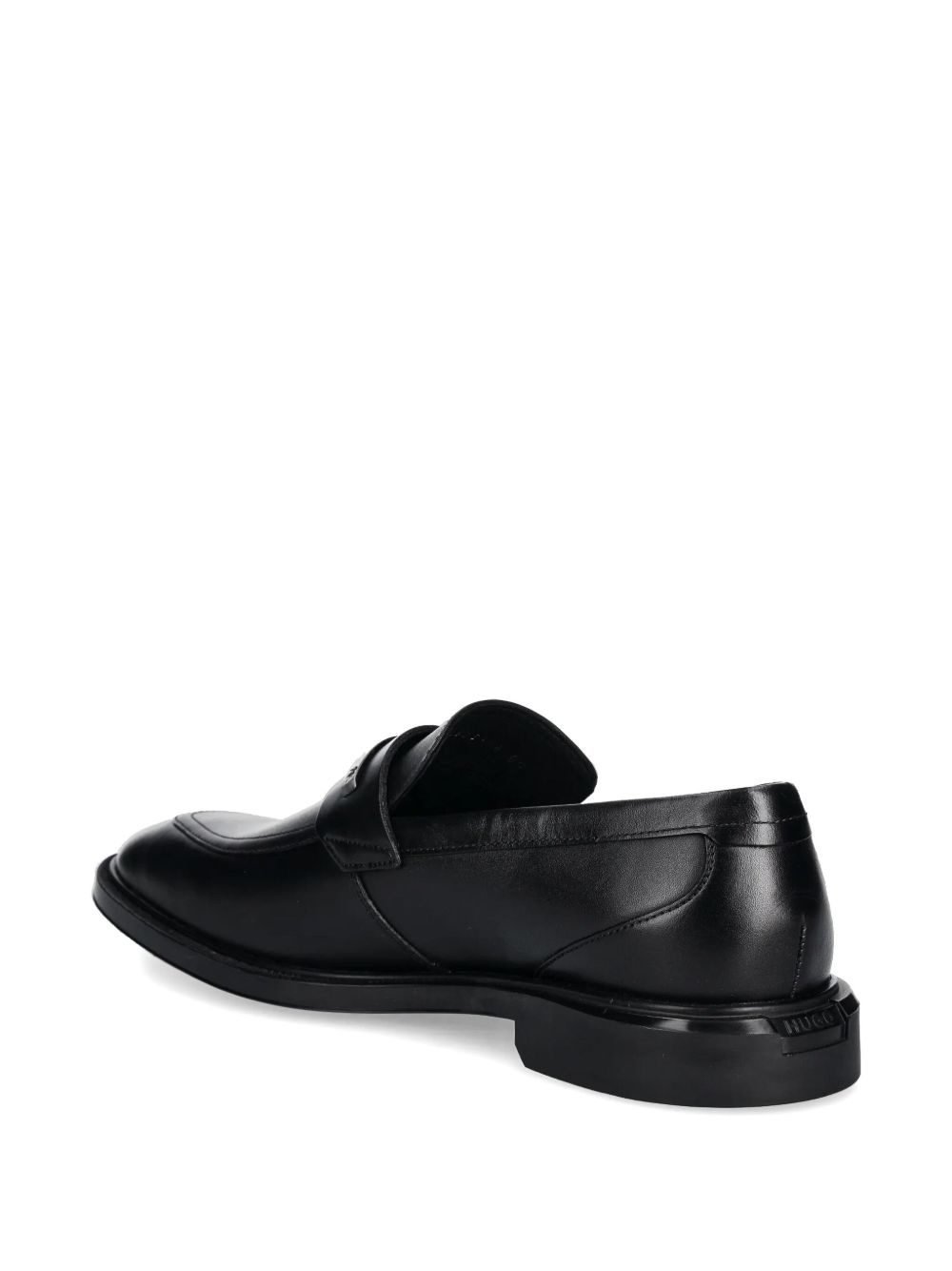 logo-engraved leather loafers - 3
