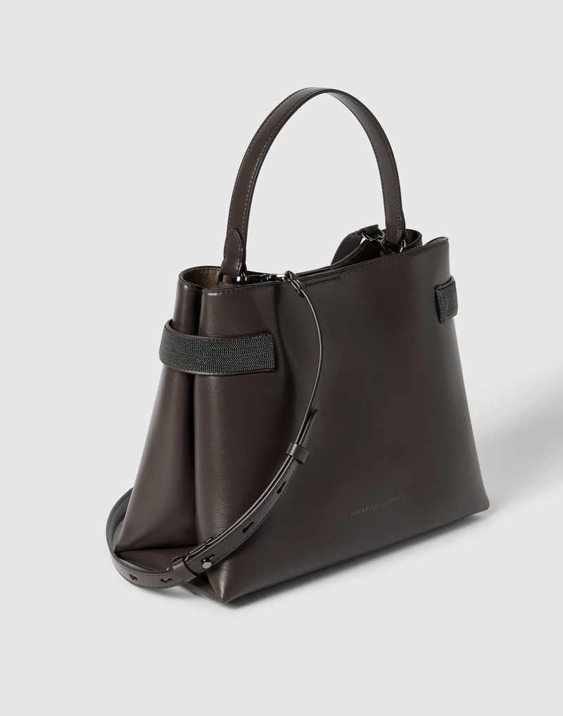 Essence top-handle bag in calfskin with precious bands 3