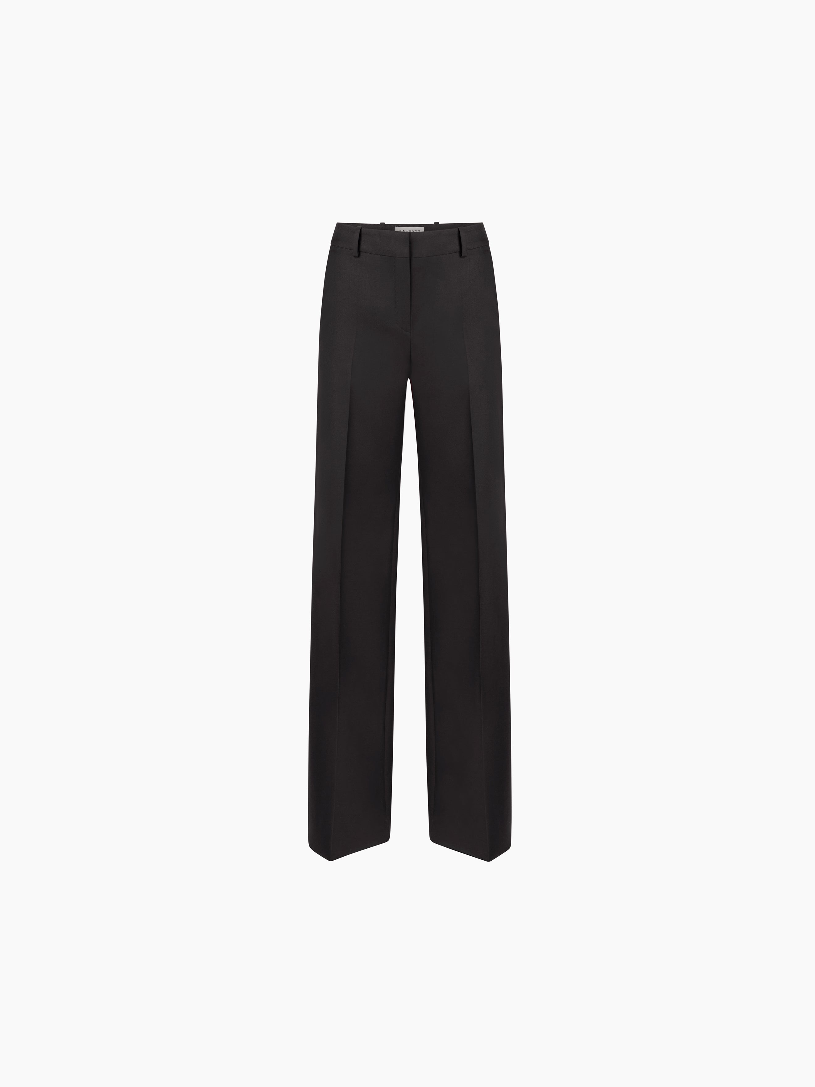 WIDE LEG WOOL GABARDINE PANTS - 5
