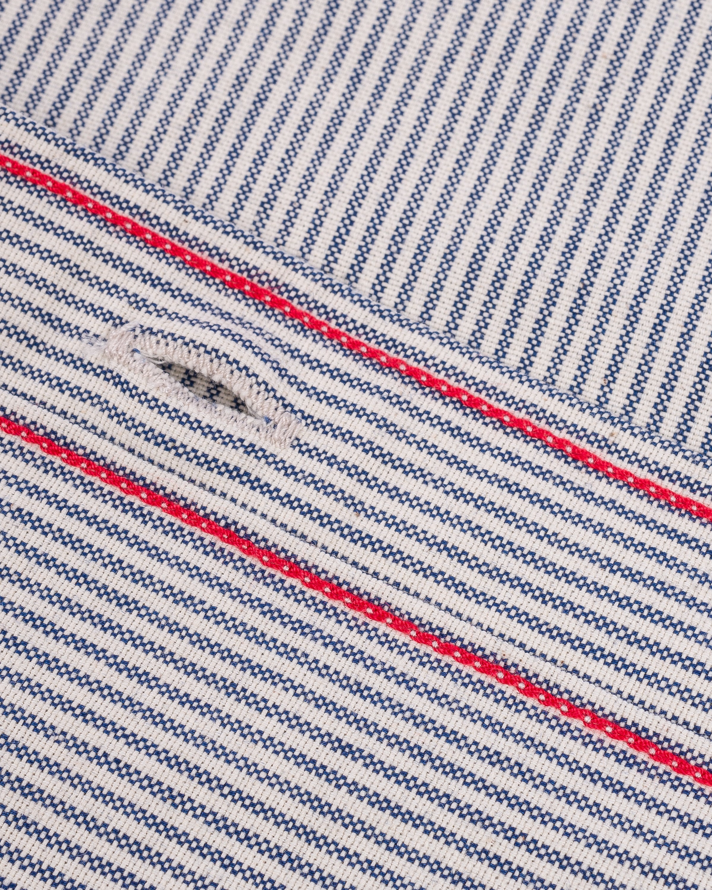 5OZ SELVEDGE OX CLOTH SHORT SLEEVED WORK SHIRT - HICKORY STRIPE - 13