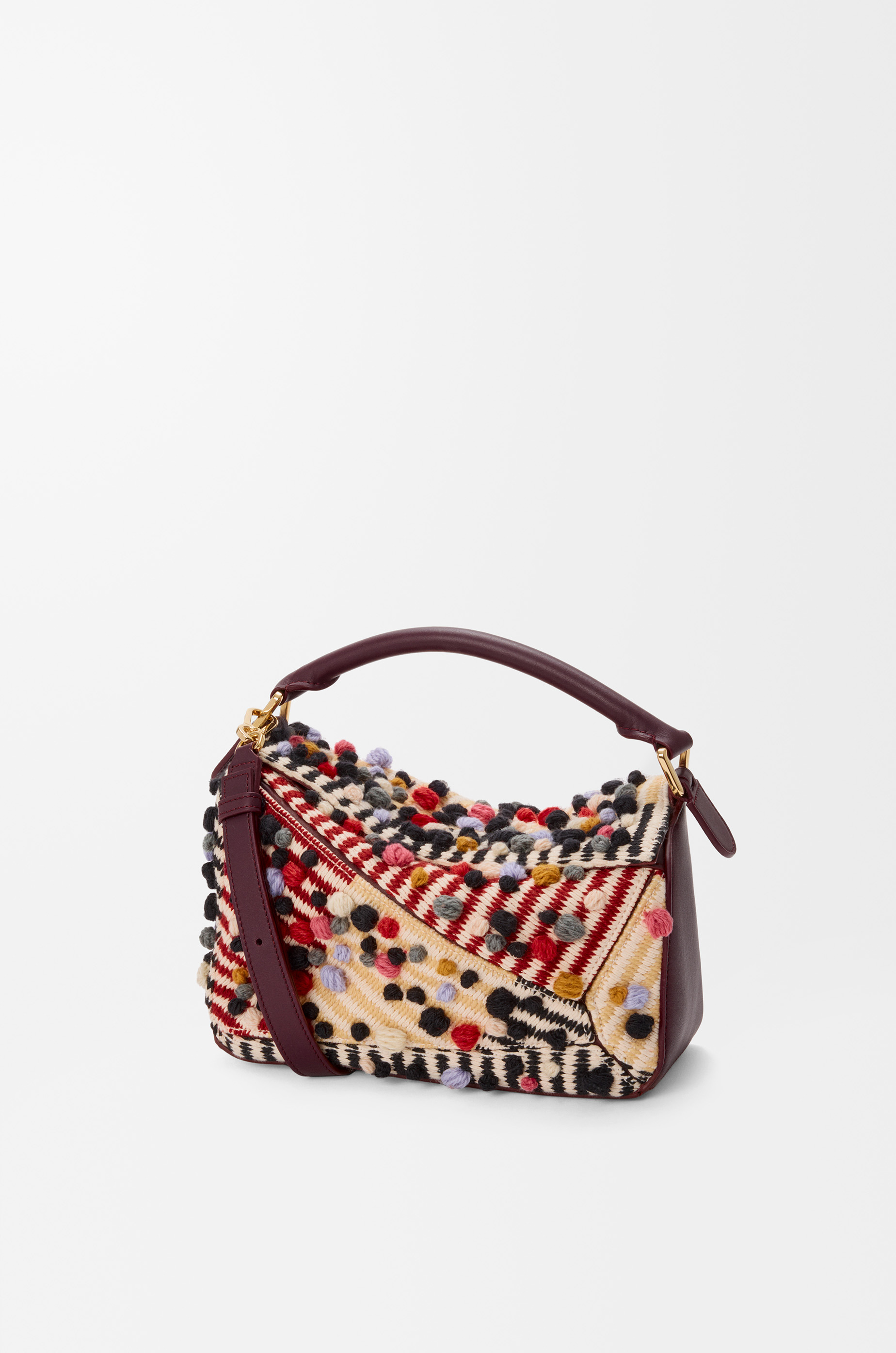 Small Puzzle bag in embroidered textile - 1