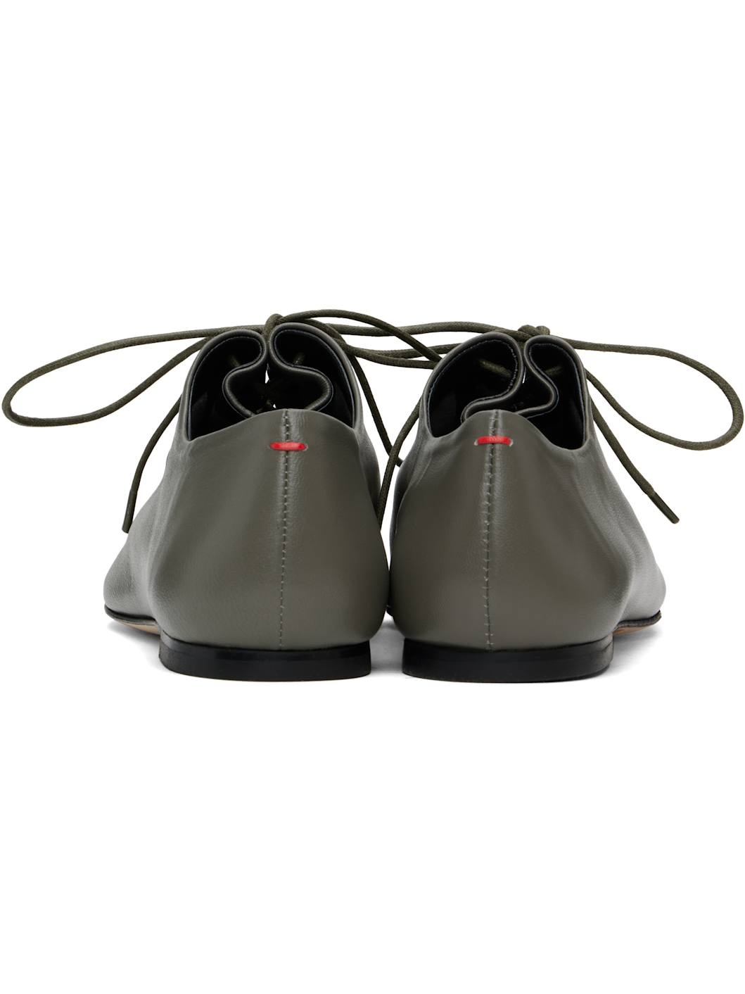 Gray Isla Nappa Leather Derbys - 2