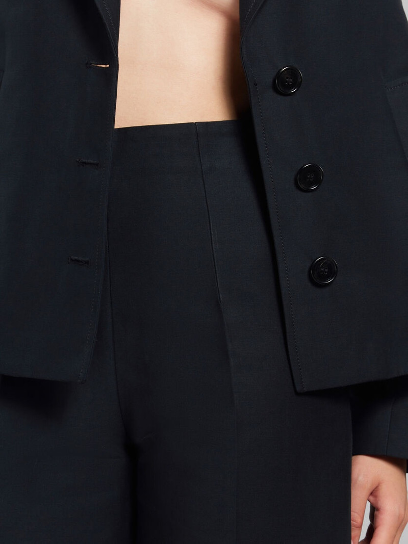 BLACK CADY CROPPED TROUSERS 4