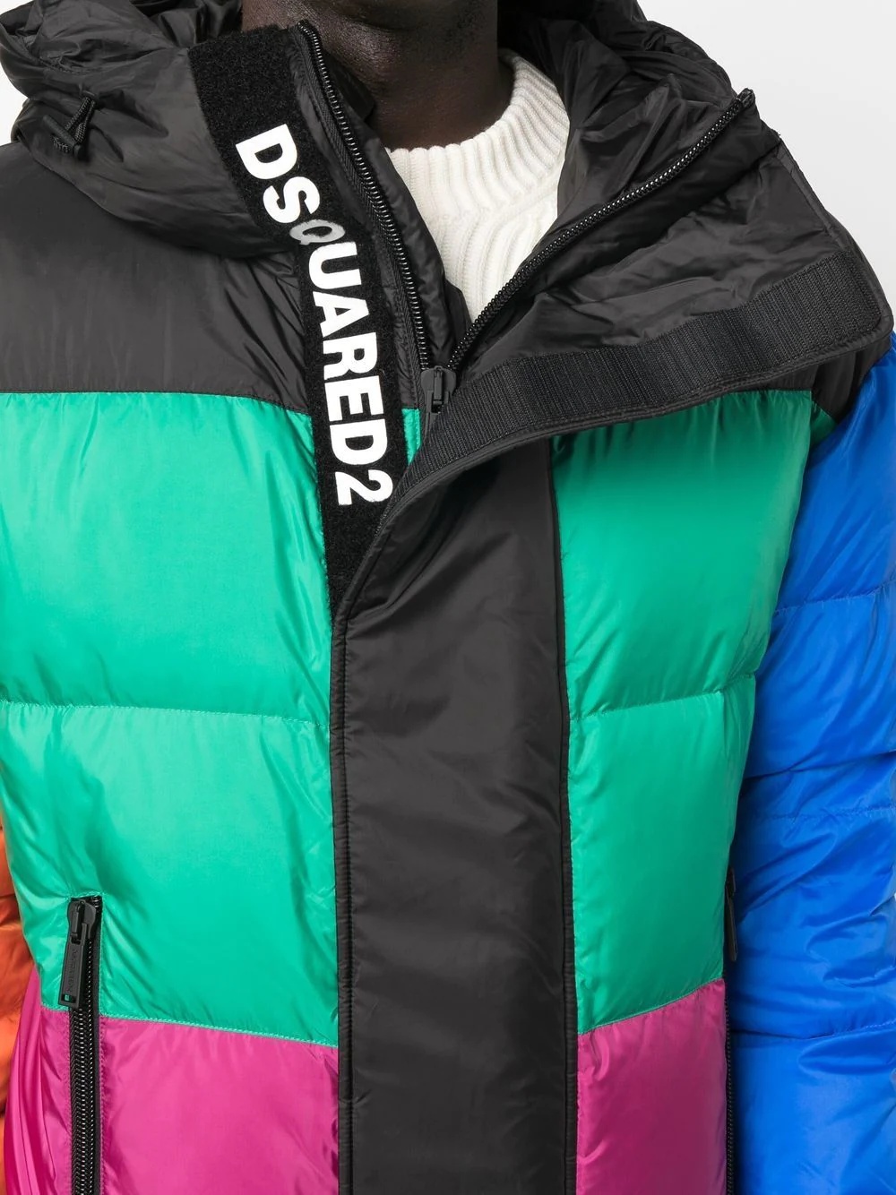 colour-block padded jacket - 5