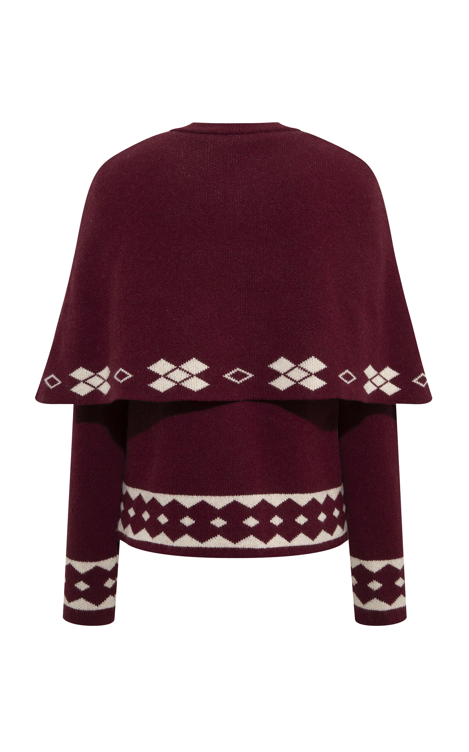 Cleo Cape-Detailed Wool-Blend Cardigan burgundy - 5