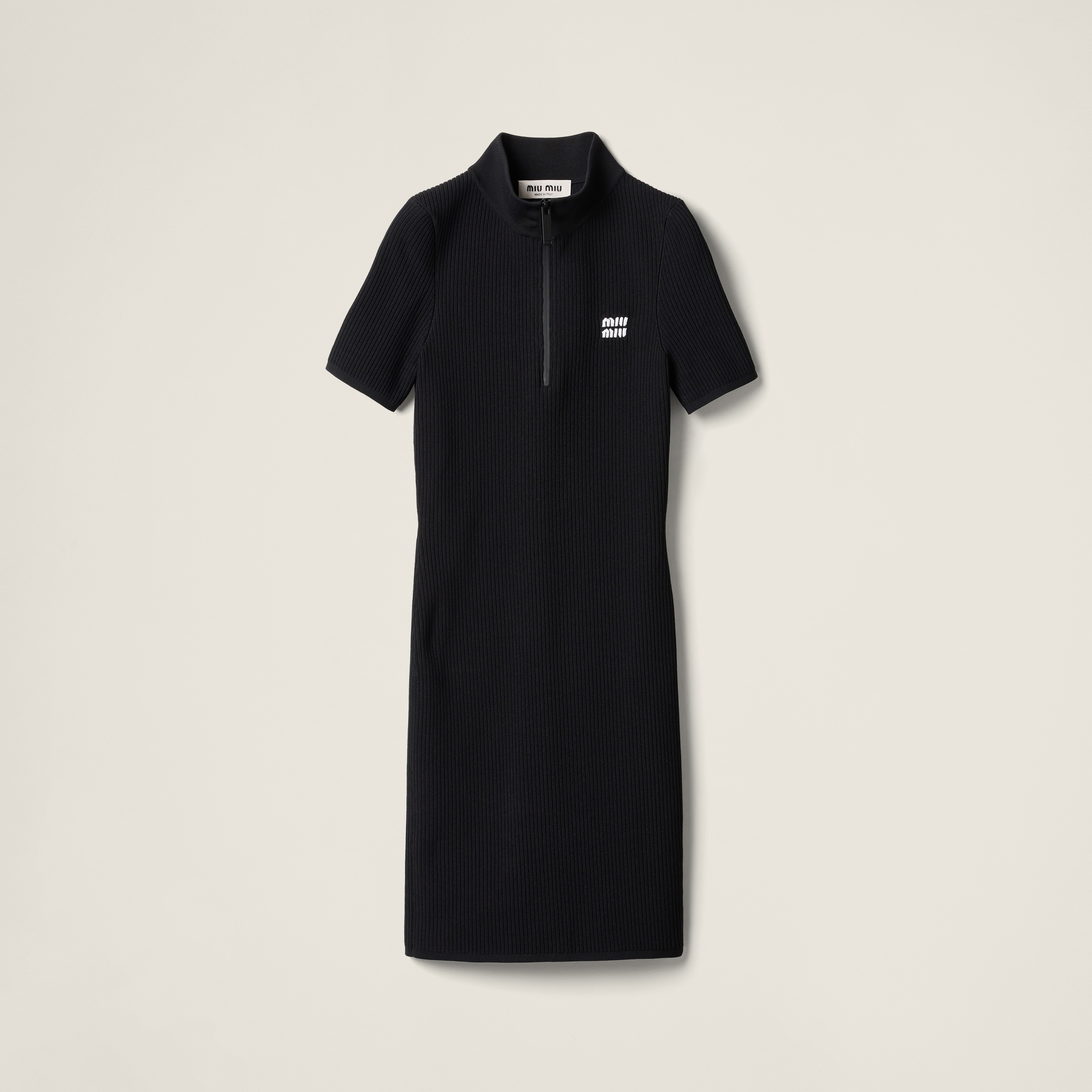 Viscose turtleneck mini-dress - 1