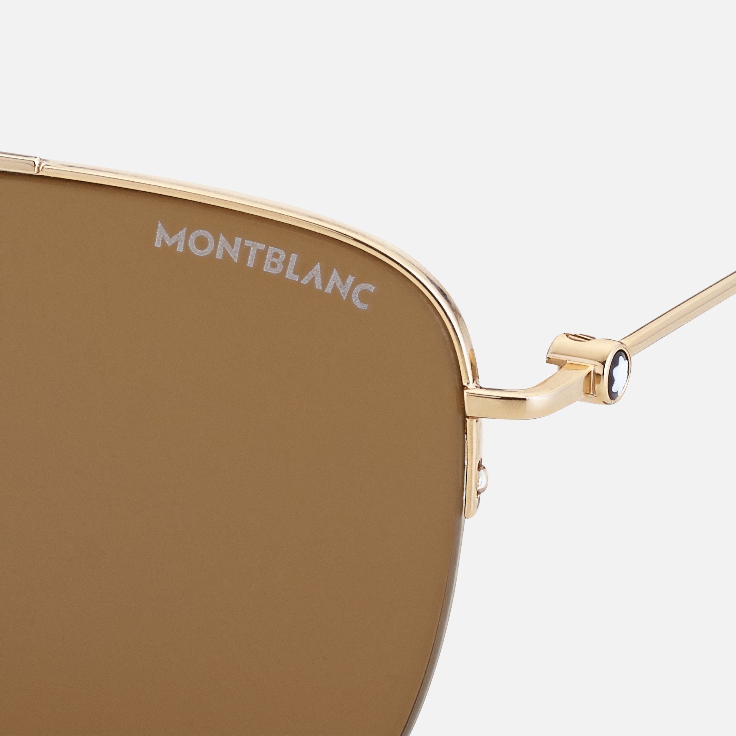 Rectangular Gold colored Metal Frame Sunglasses - 2