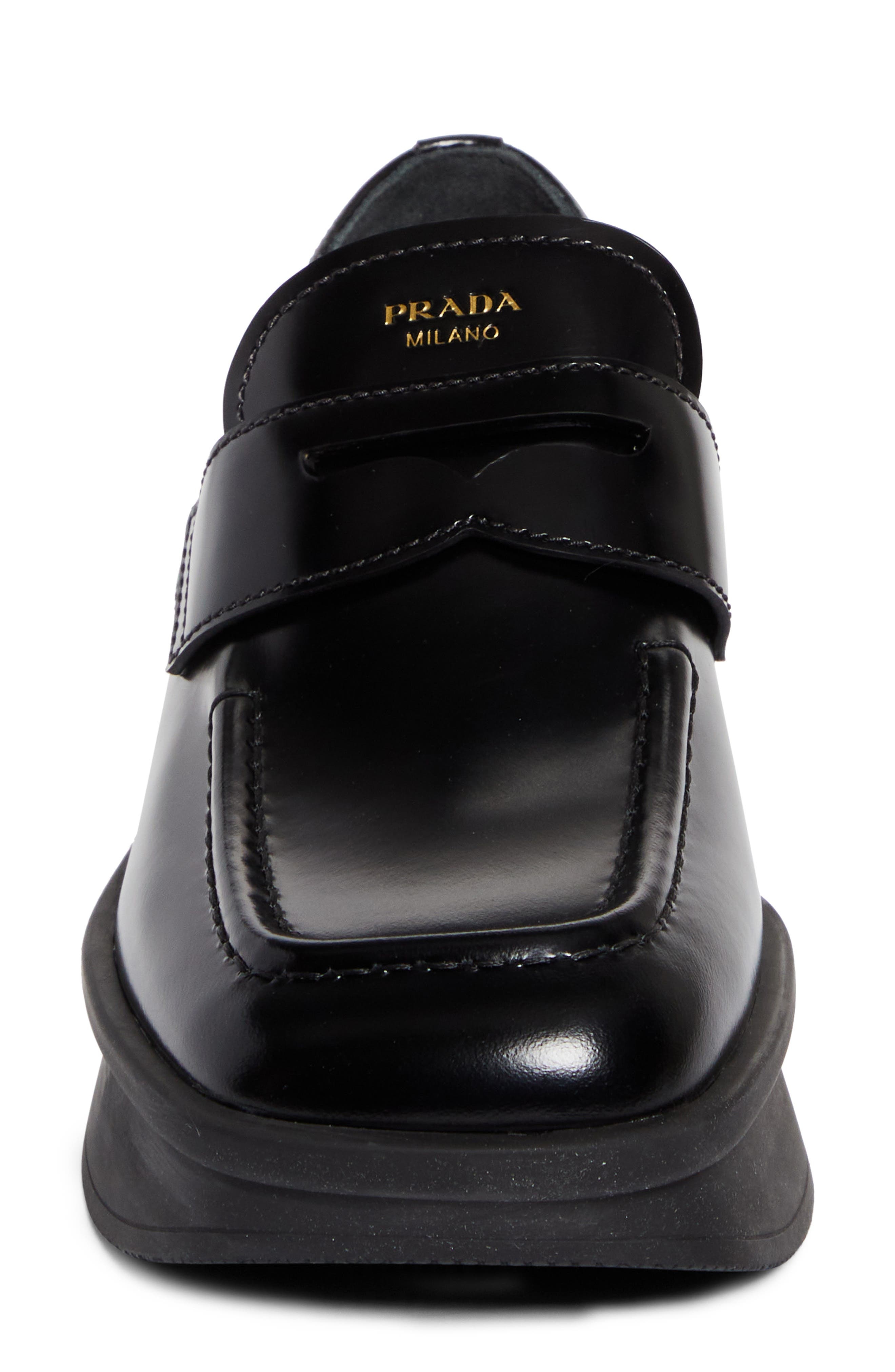 Prada Re-Edition Equal Platform Penny Loafer in Nero at Nordstrom - 4