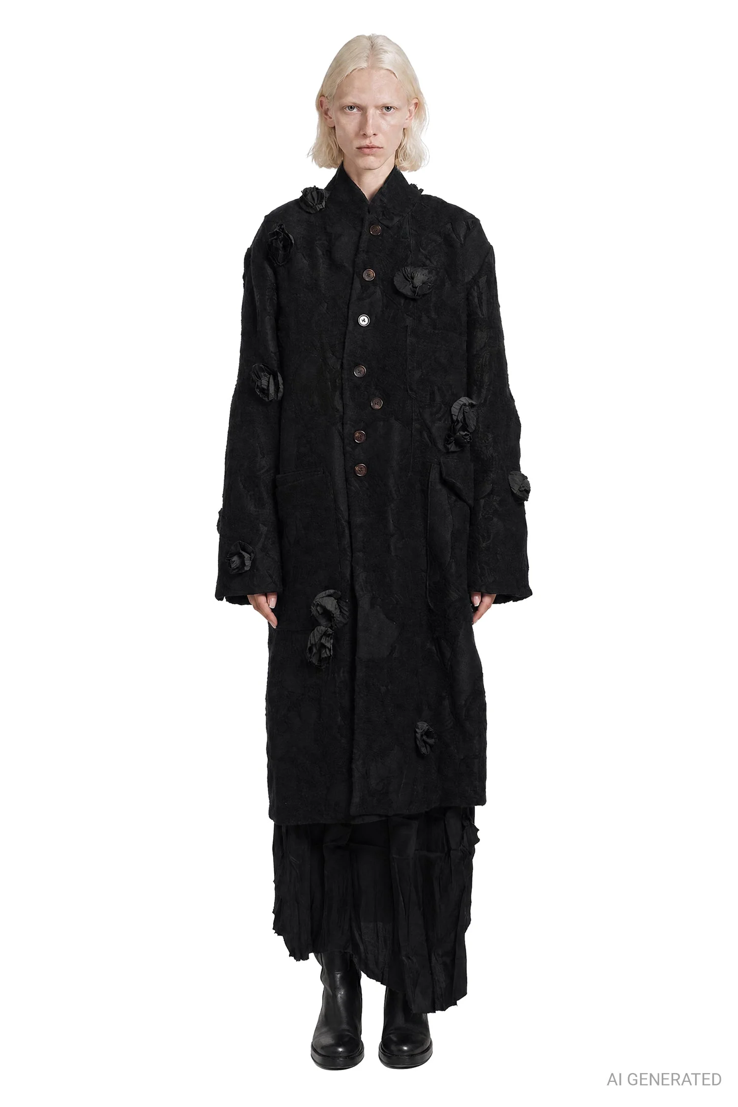 Floral Roomy Winter Coat - 1