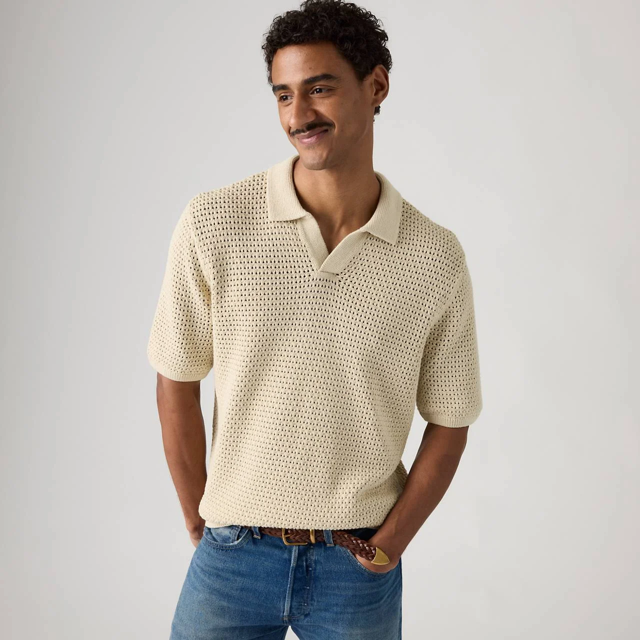 DILLON OPEN COLLAR POLO - 1