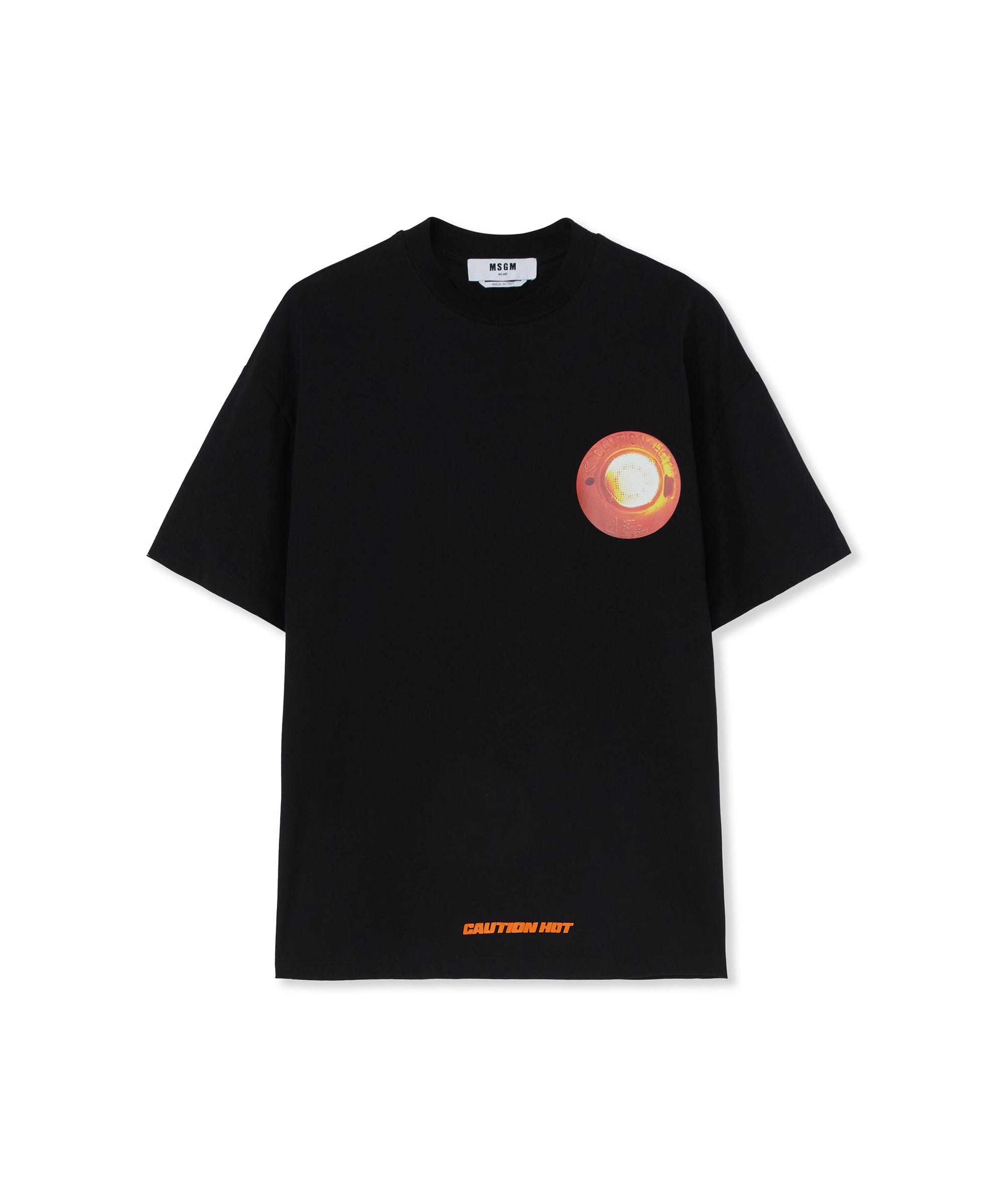 T-Shirt with "Caution hot" graphic - 1