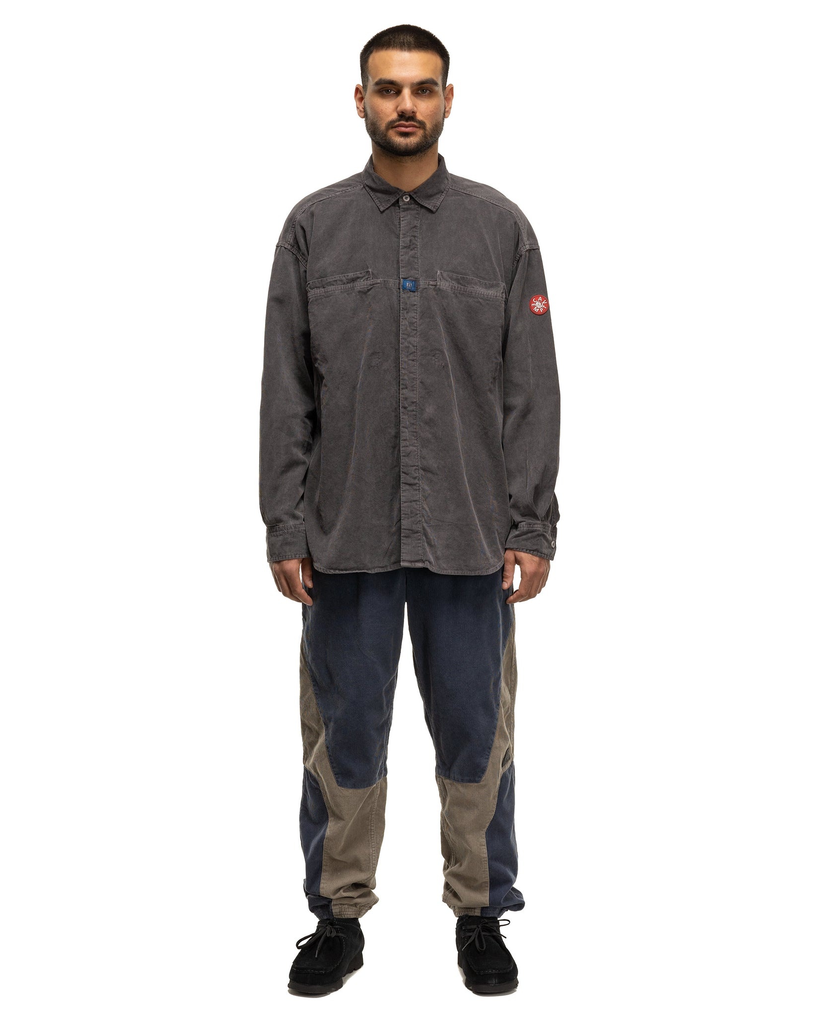 Cav Empt Overdye Cord Design Big Shirt Charcoal | REVERSIBLE