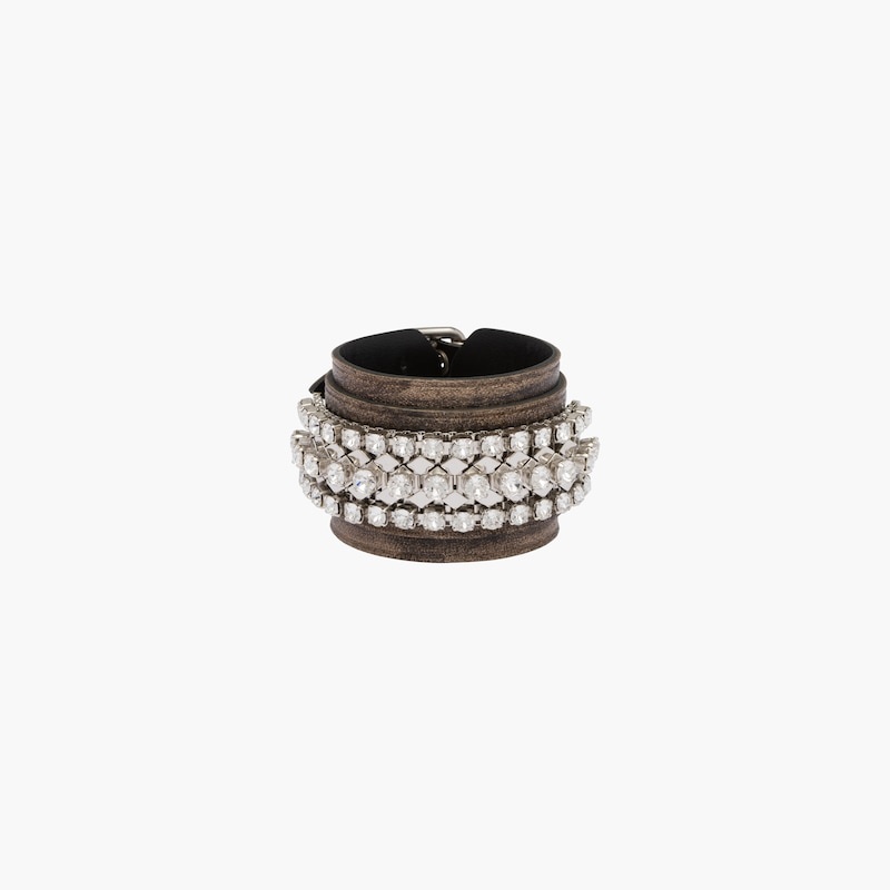 Nappa leather bracelet with crystals - 2