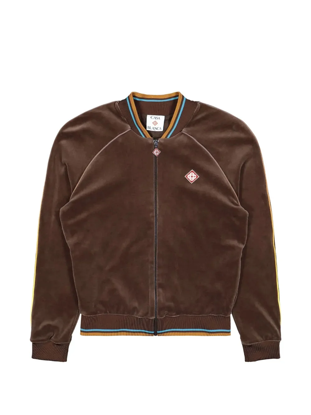 VELOUR LOGO-PATCH VELOUR JACKET - 1
