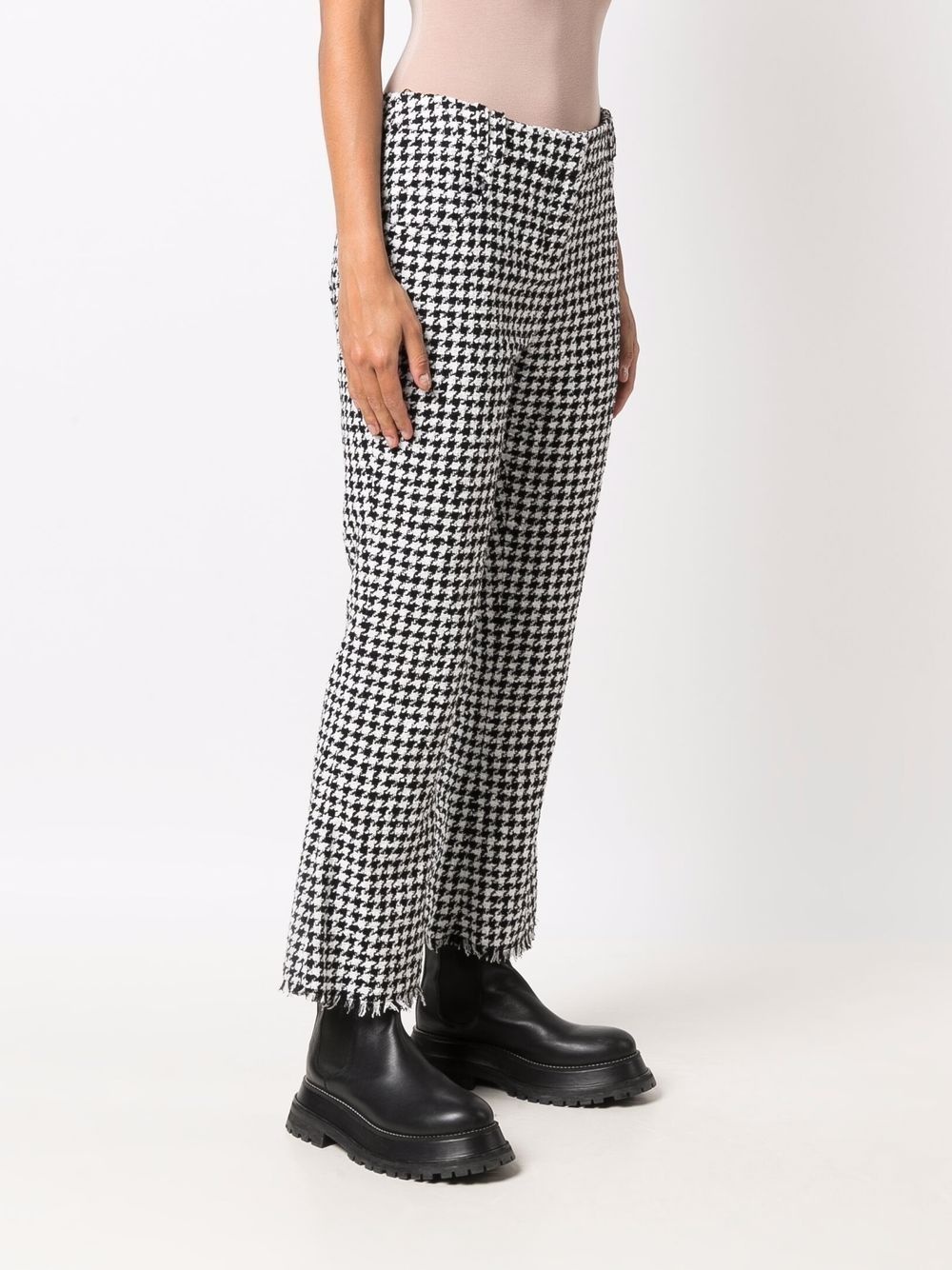 houndstooth-pattern cropped trousers - 3