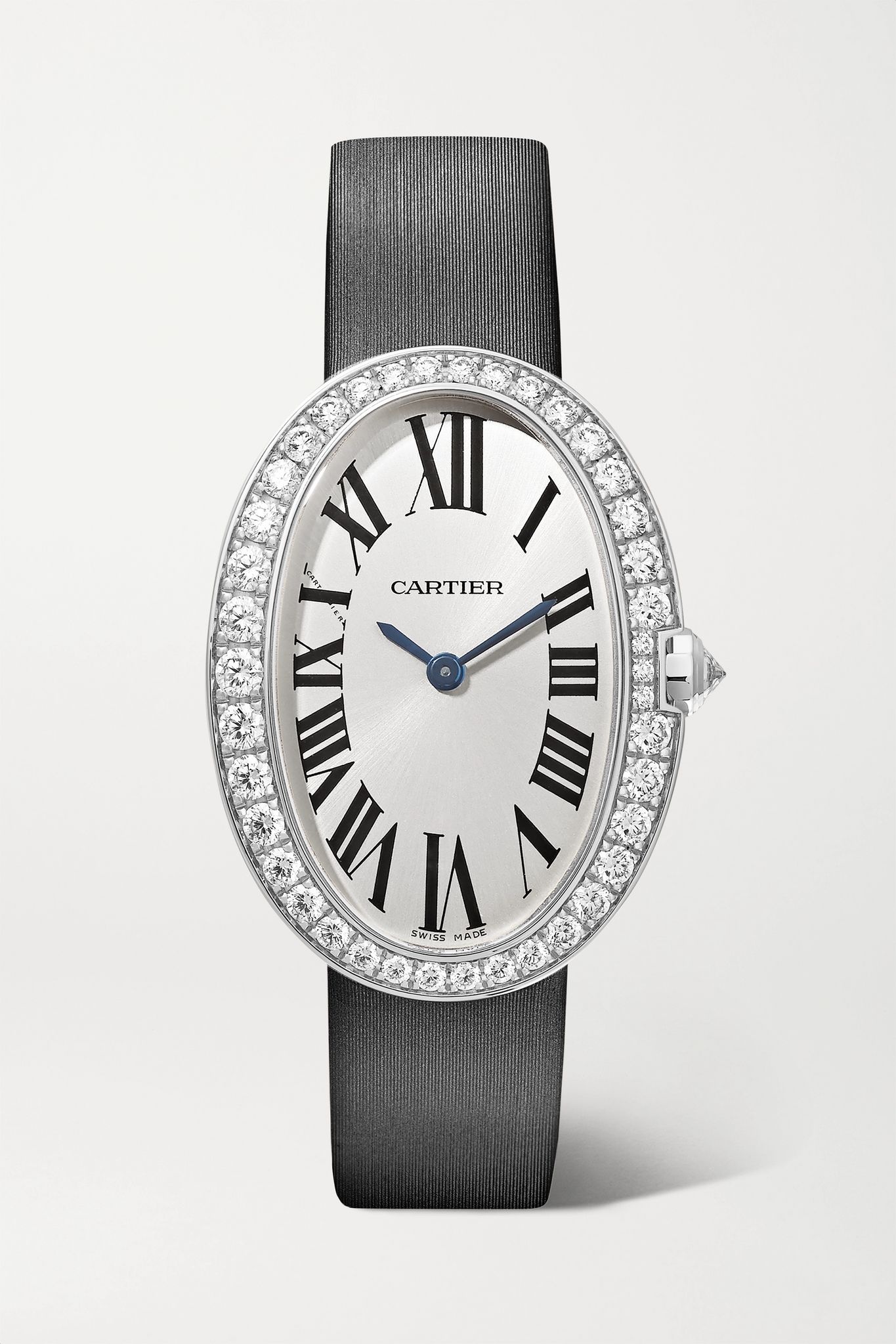 Baignoire 24.5mm small 18-karat white gold, toile brossée and diamond watch - 1