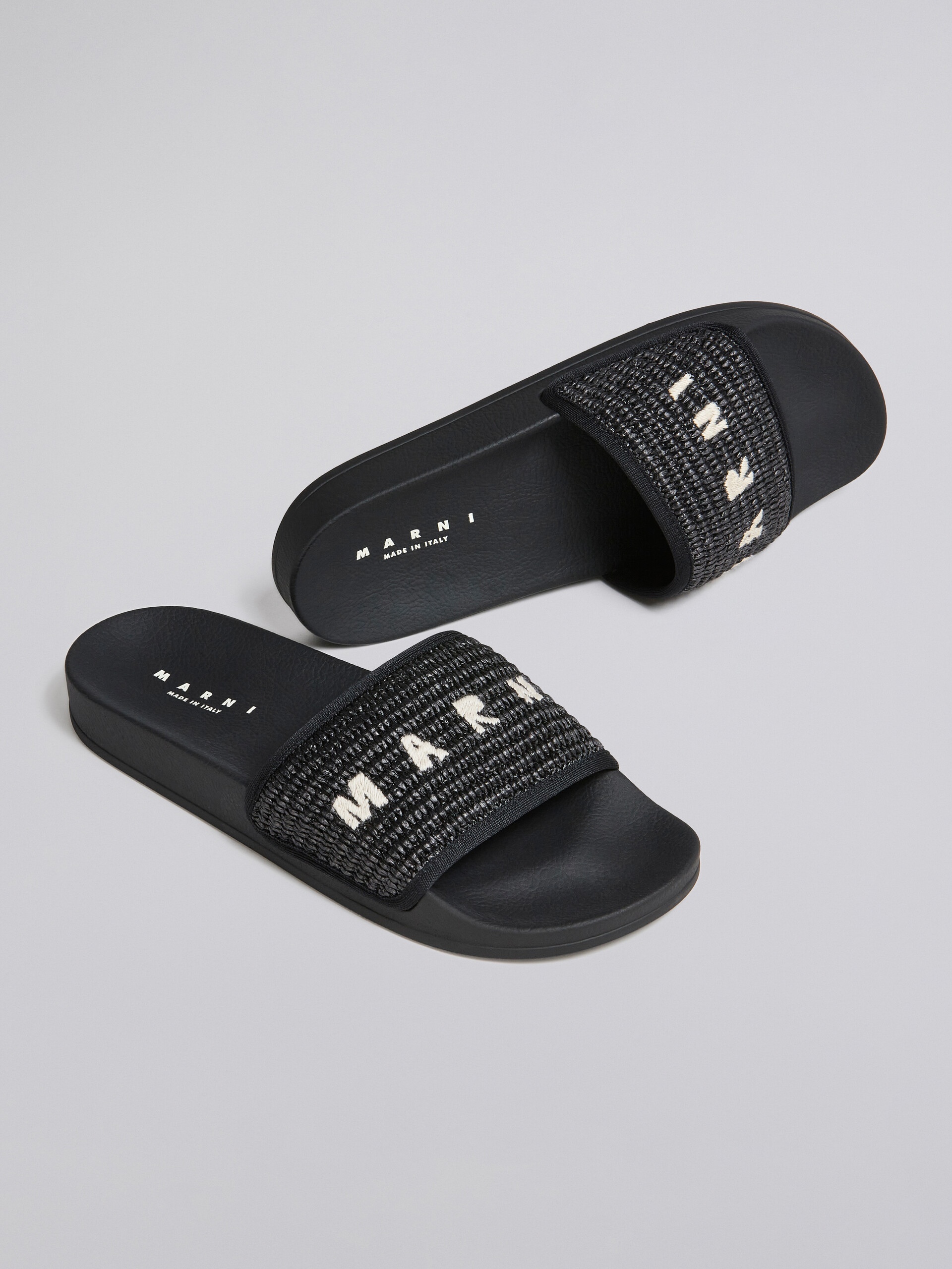 BLACK RAFFIA SANDAL - 5