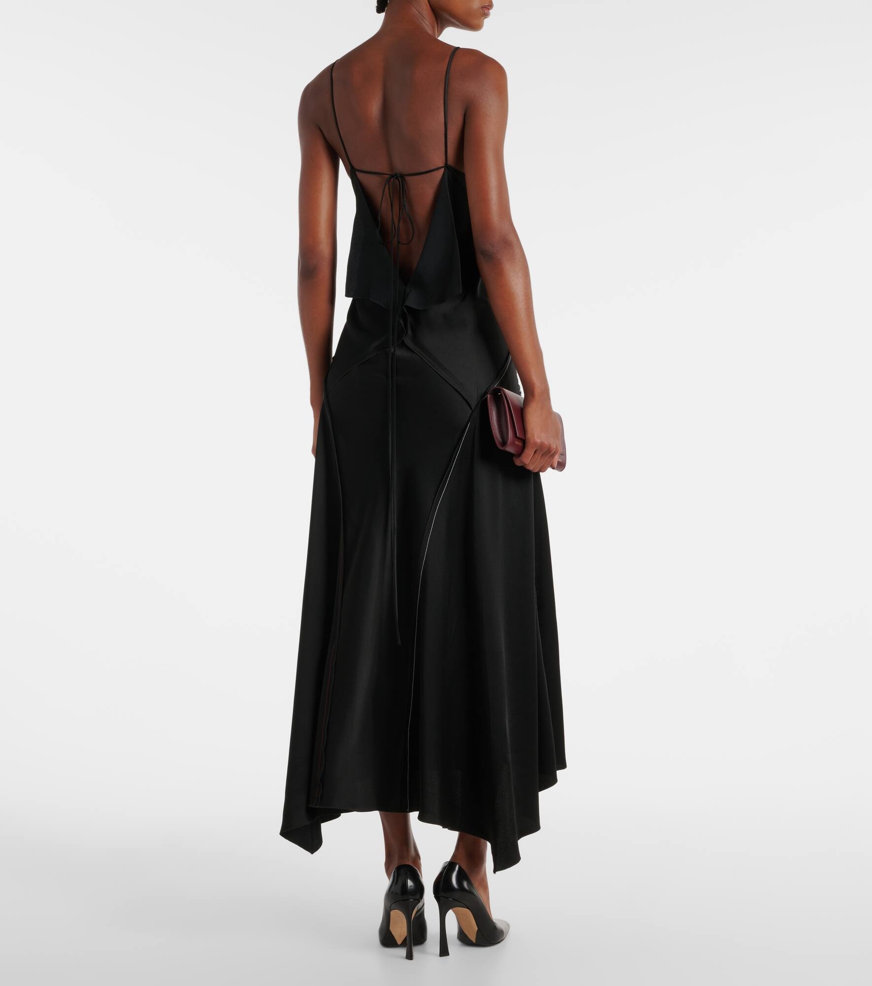 Lace-trimmed satin slip dress - 3