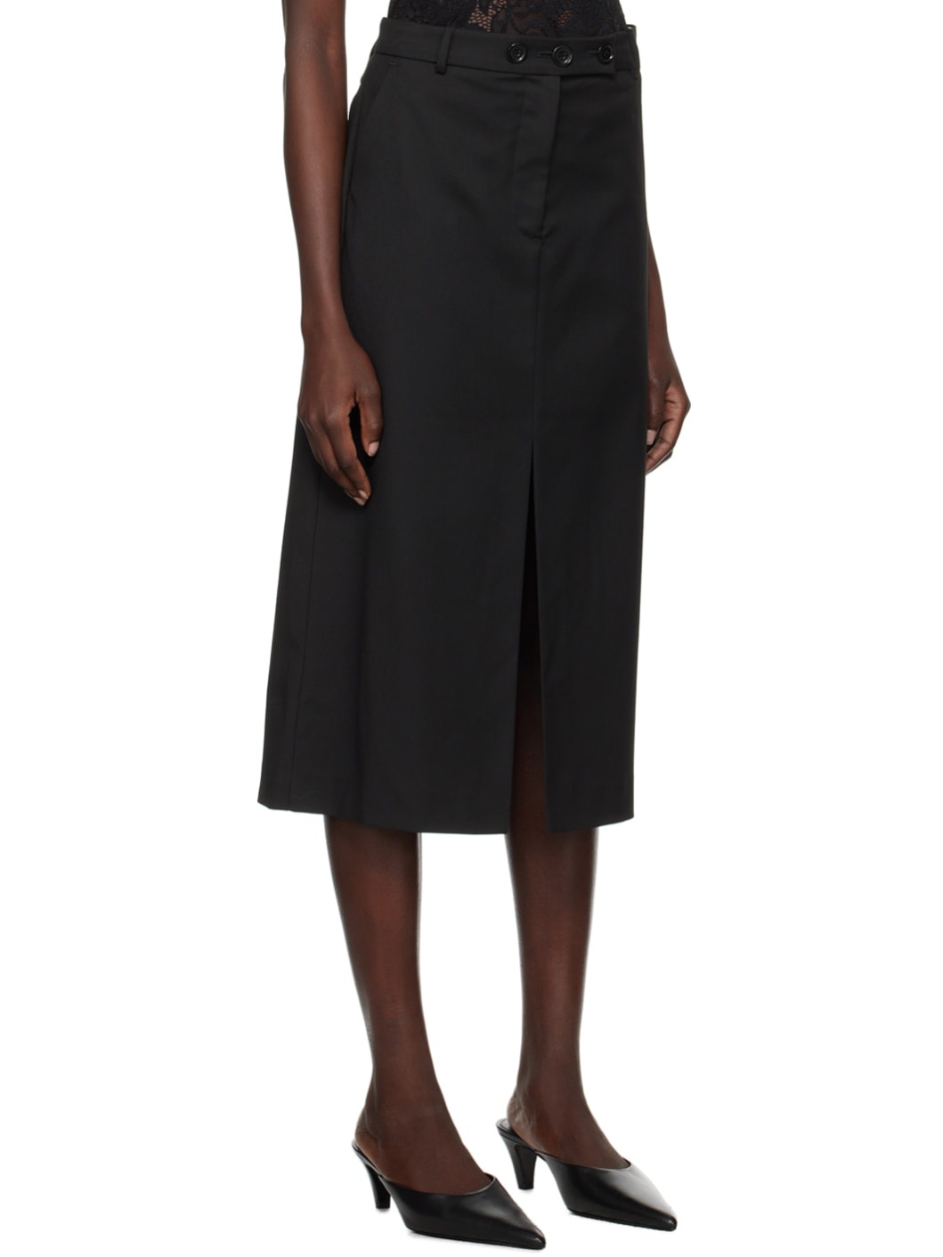 Black Pluto Midi Skirt - 2