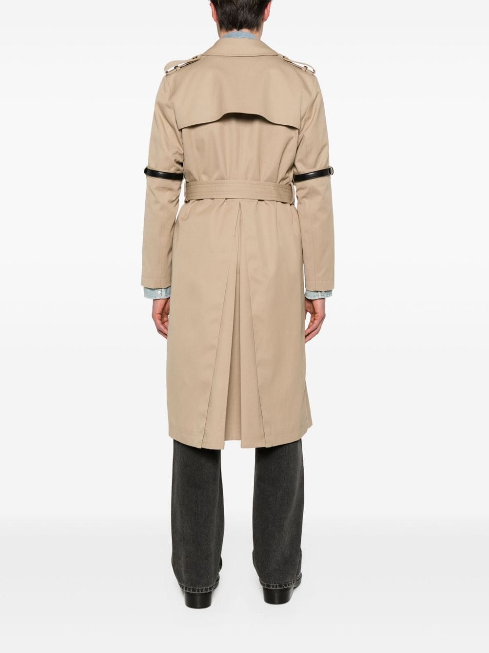 belt-detail trench coat - 5