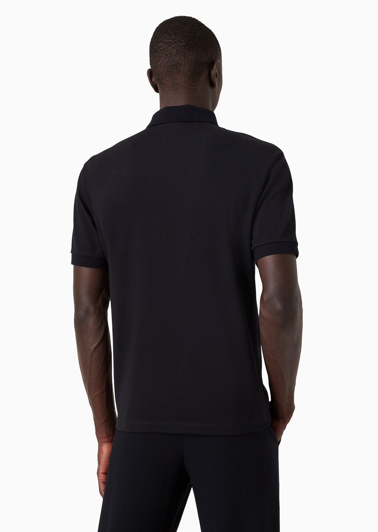 Stretch cotton piqué polo shirt - 4