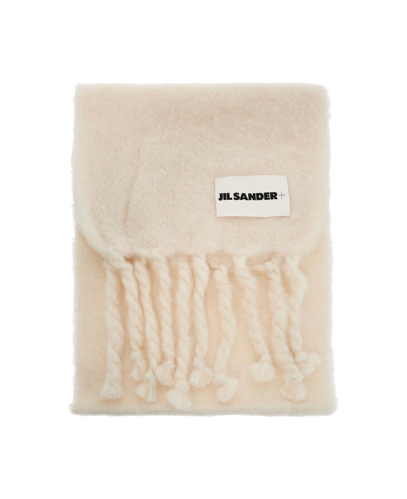 White Mohair Blend Scarf - 1