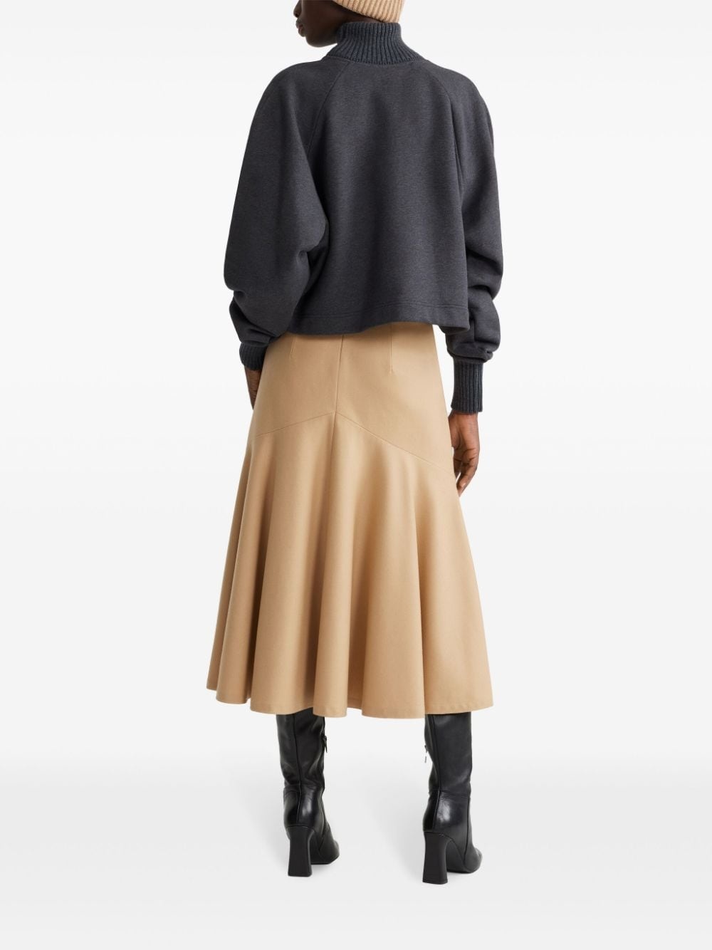 wool-blend midi mermaid skirt - 4