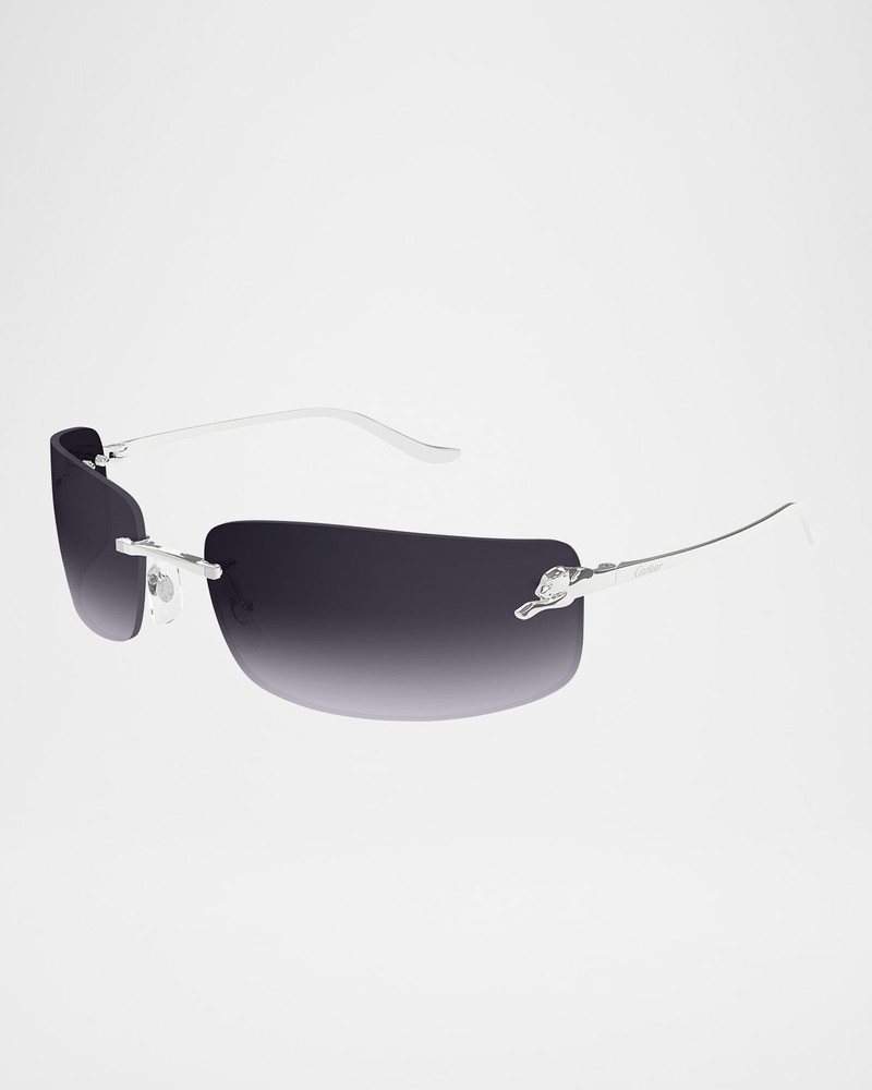 panther rimless rectangle metal sunglasses 1