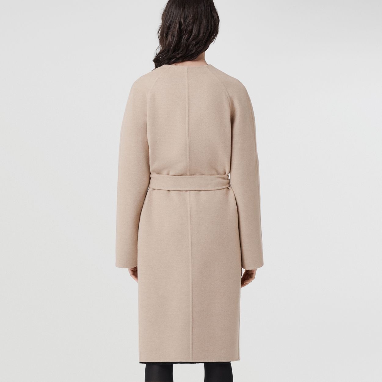 Monogram Detail Wool Cashmere Wrap Coat - 3