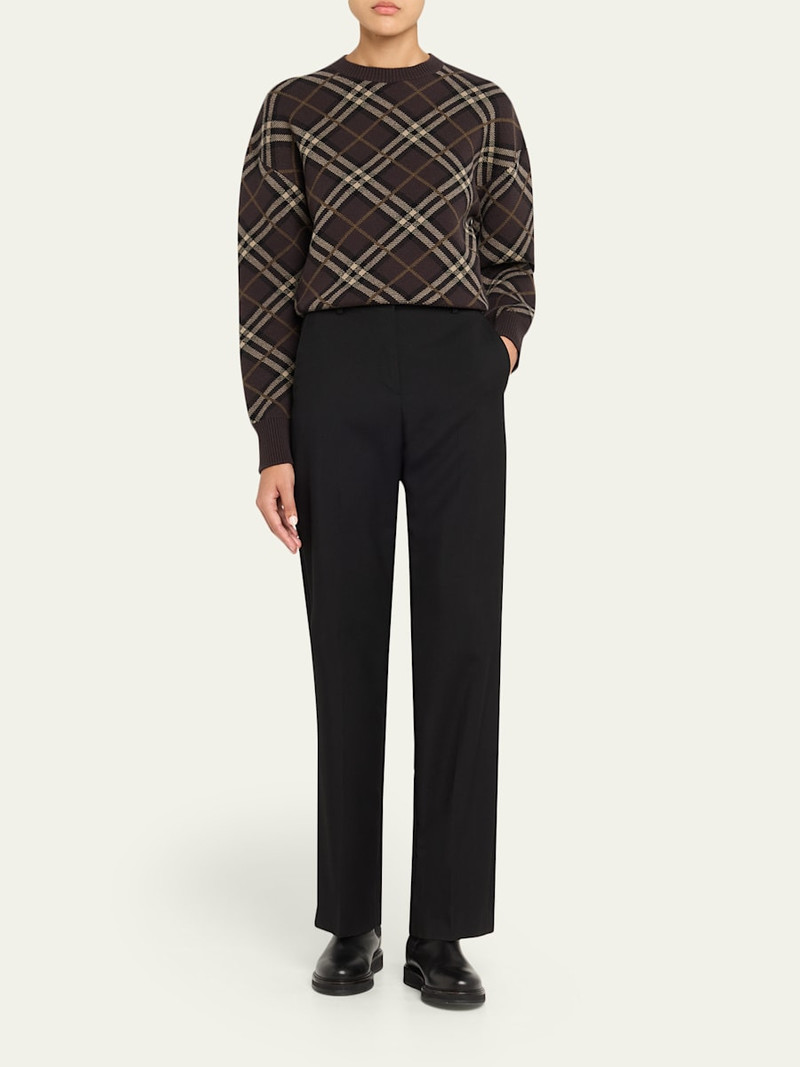 Burberry Gillian Check Wool-Cashmere Crewneck Sweater outlook