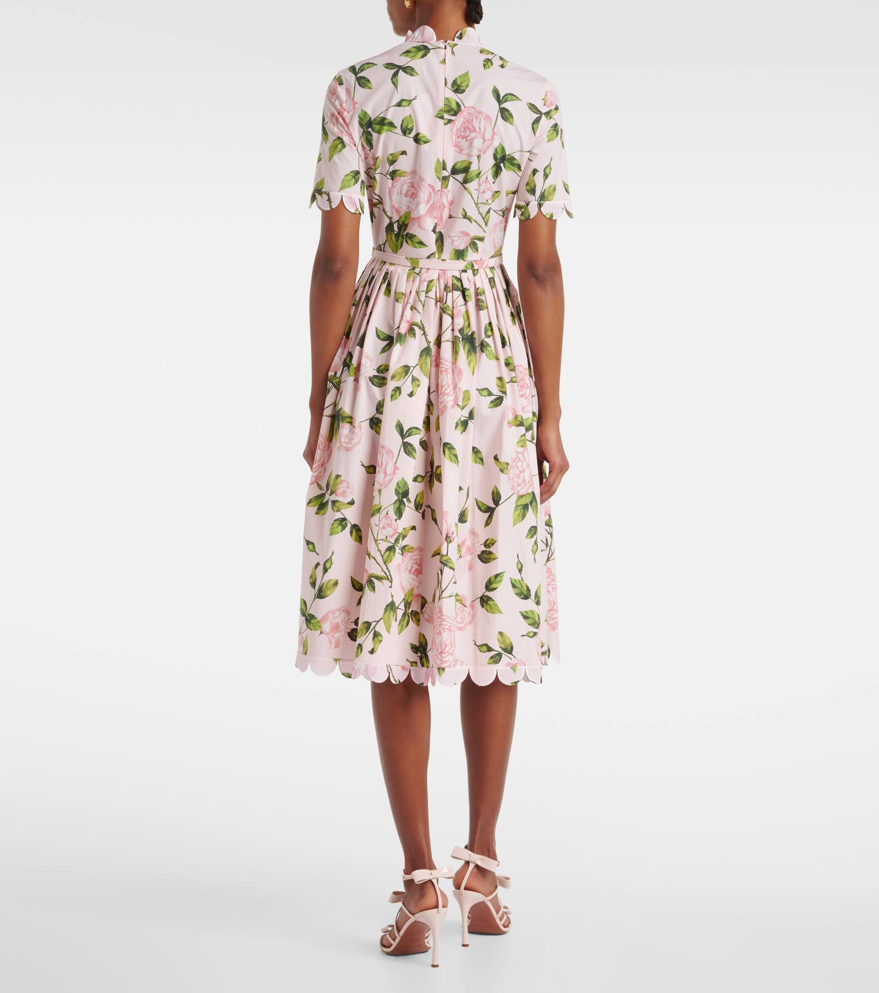 Floral cotton-blend poplin midi dress - 3