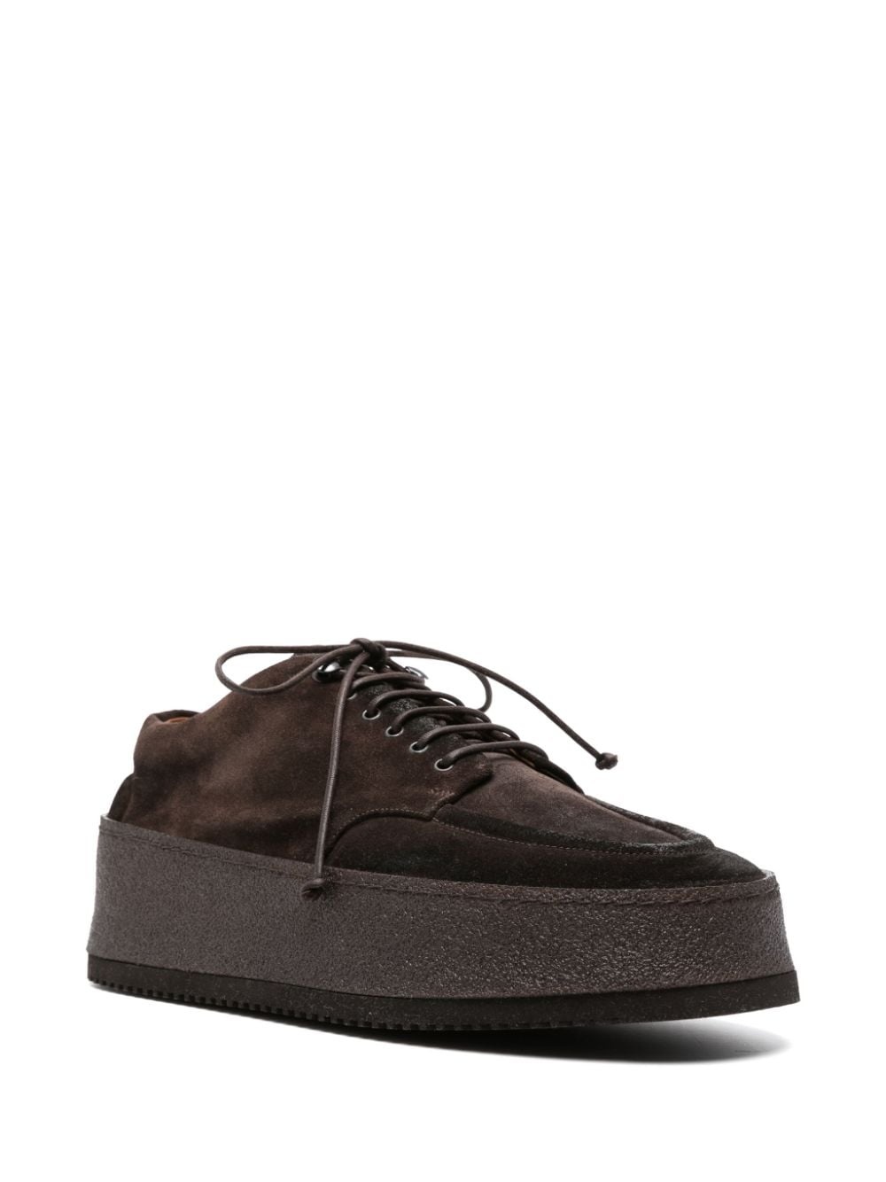 flatform lace-up suede derby shoes - 2