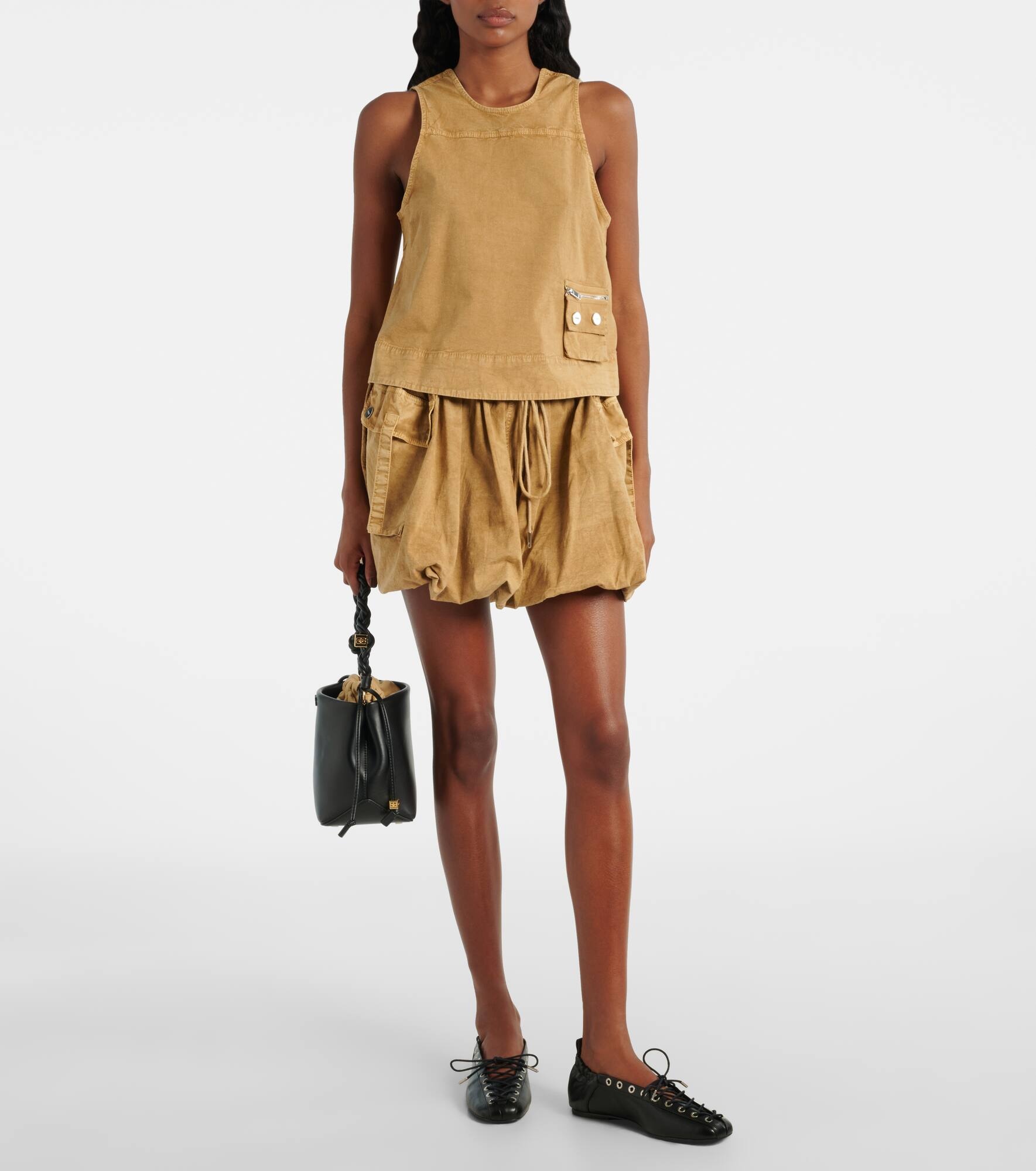 Cotton-blend miniskirt - 2