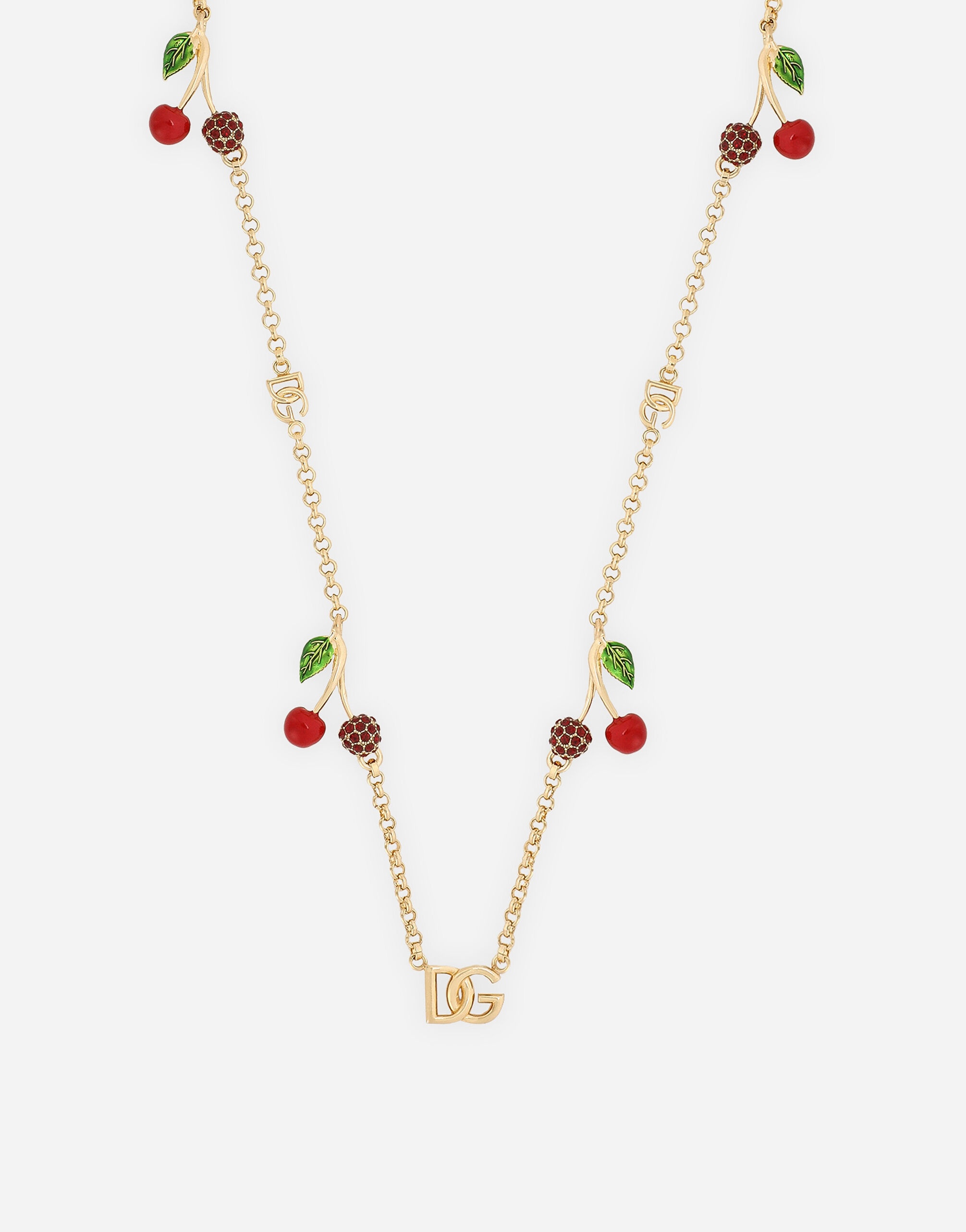Necklace with DG logo and cherry charms - 3