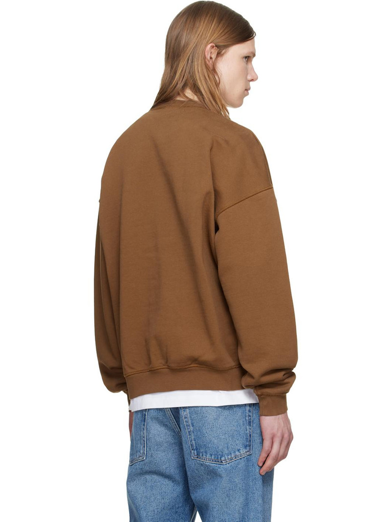 Brown D2 Signature Relax Fit Crewneck Sweatshirt 3