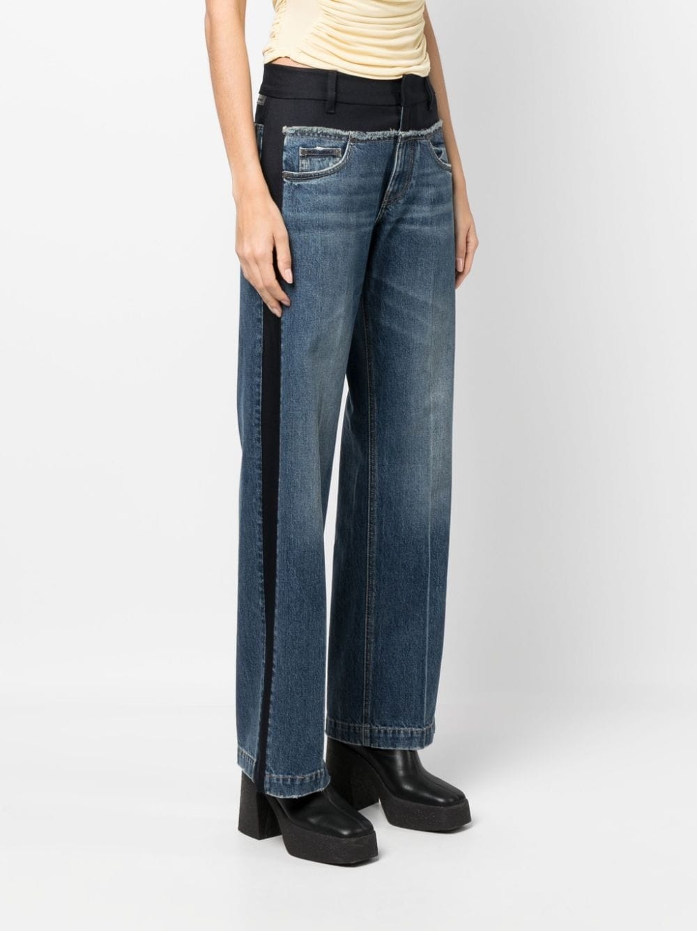two-tone straight-leg jeans - 3