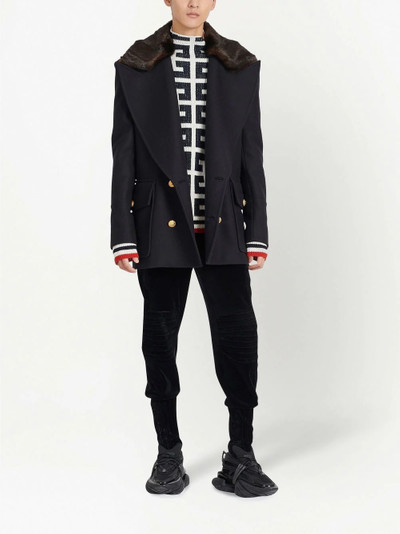 Balmain double-breasted short coat outlook