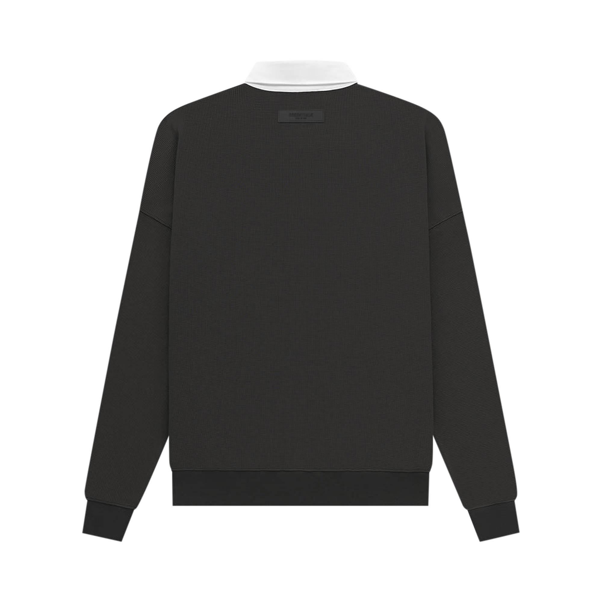 Fear of God Essentials Waffle Henley Rugby 'Off Black' - 2