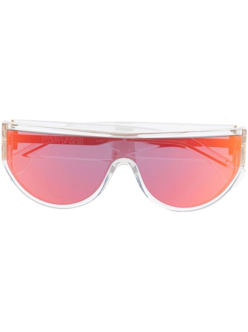 oversized frame mirrored sunglasses - 1
