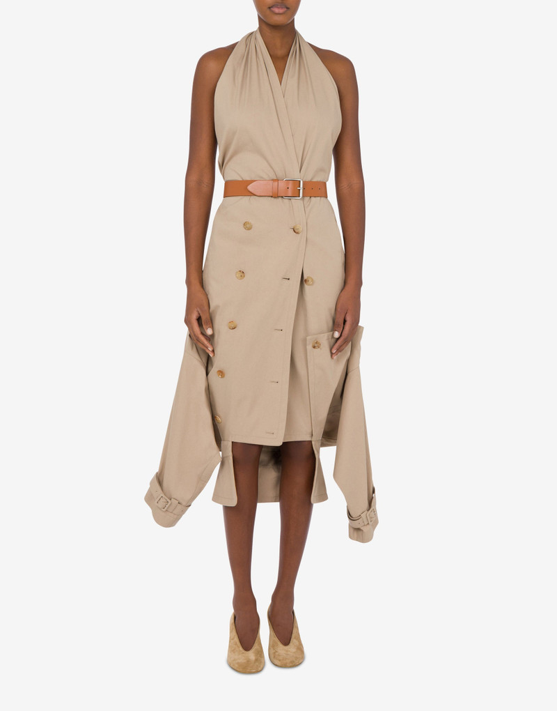 COTTON CANVAS DRESS WITH TRENCH DETAILS - 1