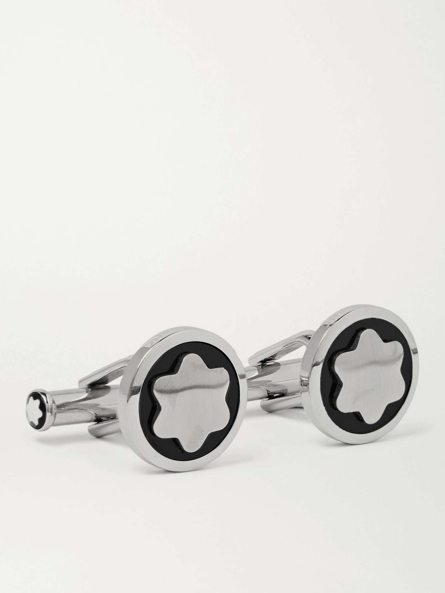 Stainless Steel and Onyx Cufflinks - 1