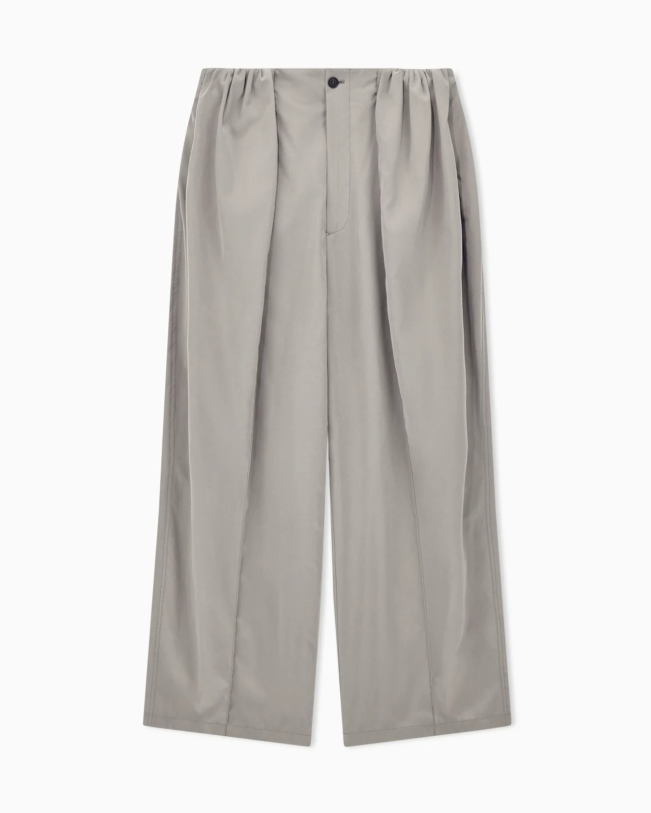 TROUSERS OVERSIZED IN SOLID SUEDE-EFFECT SATEEN - 1